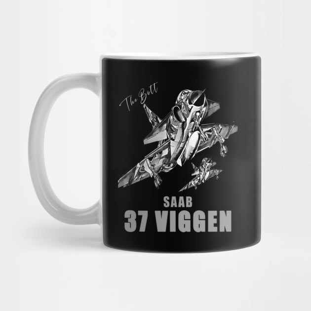 Saab 37 Viggen Swedish Multi Combat Aircraft by aeroloversclothing